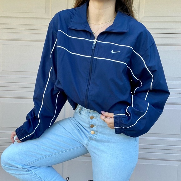 Nike Other - Vintage Silver Bar Nike Windbreaker